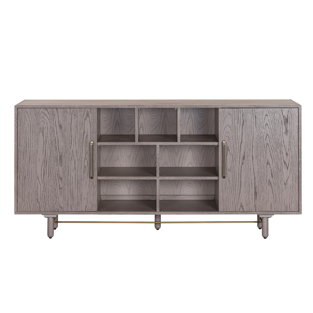Kramis Wooden Sideboard with 2 Doors in Grey