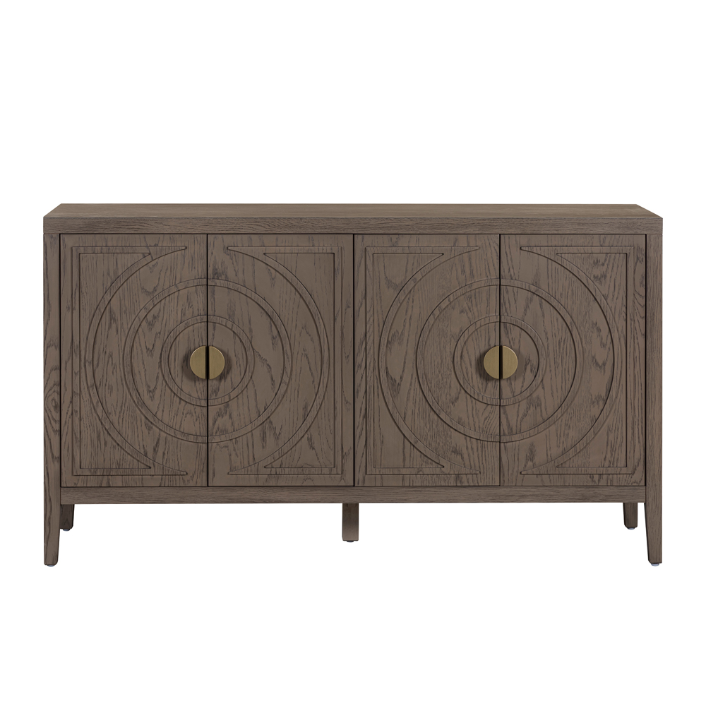Kramis Wooden Sideboard with 4 Doors in Vintage Brown