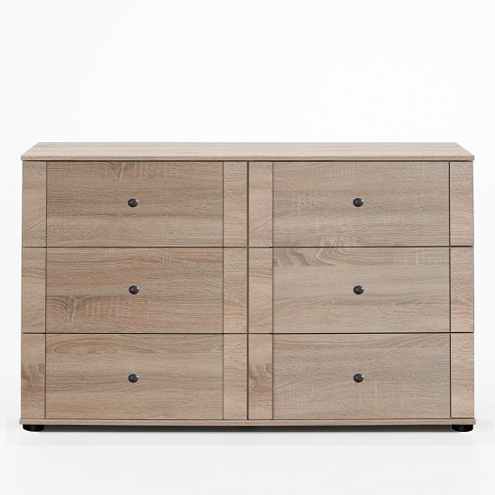 Krefeld Wooden Chest Of Drawers In Oak Effect With 6 Drawers