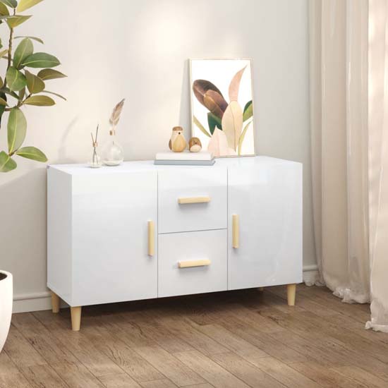 Read more about Krefeld high gloss sideboard 2 doors 2 drawers in white