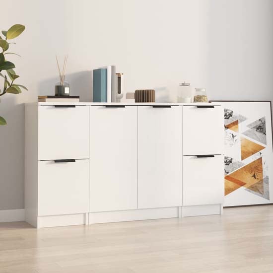 Product photograph of Krefeld High Gloss Sideboard With 6 Doors In White from Furniture in Fashion