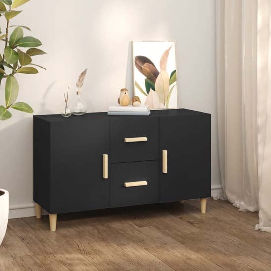 Read more about Krefeld wooden sideboard 2 doors 2 drawers in black