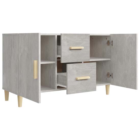 Krefeld Wooden Sideboard 2 Doors 2 Drawers In Concrete Effect