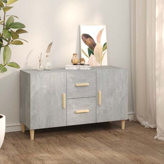 Product photograph of Krefeld Wooden Sideboard 2 Doors 2 Drawers In Concrete Effect from Furniture in Fashion