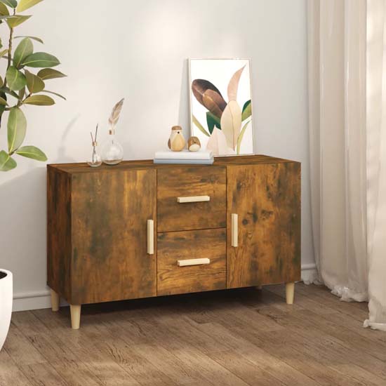 Read more about Krefeld wooden sideboard 2 doors 2 drawers in smoked oak