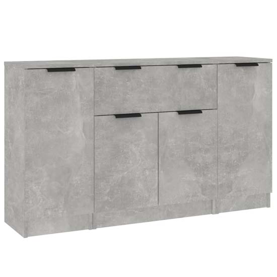 Krefeld Wooden Sideboard With 4 Doors 1 Drawer In Concrete Effect