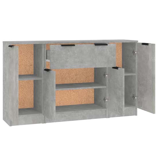 Krefeld Wooden Sideboard With 4 Doors 1 Drawer In Concrete Effect