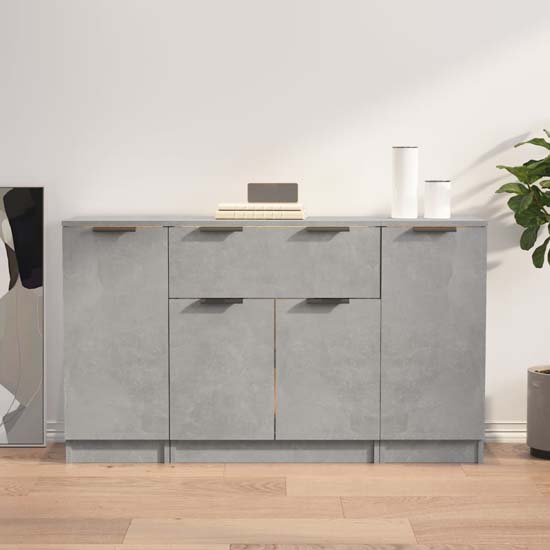 Product photograph of Krefeld Wooden Sideboard With 4 Doors 1 Drawer In Concrete Effect from Furniture in Fashion