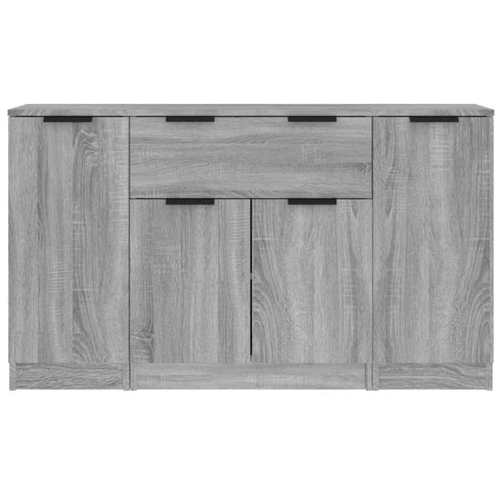 Krefeld Wooden Sideboard With 4 Doors 1 Drawer In Grey Sonoma Oak