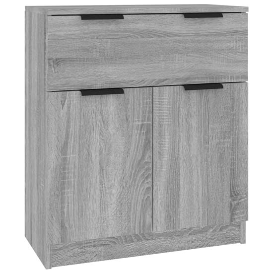 Krefeld Wooden Sideboard With 4 Doors 1 Drawer In Grey Sonoma Oak