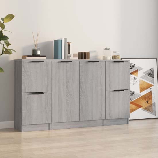 Read more about Krefeld wooden sideboard with 6 doors in grey sonoma oak