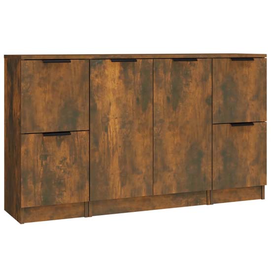 Krefeld Wooden Sideboard With 6 Doors In Smoked Oak