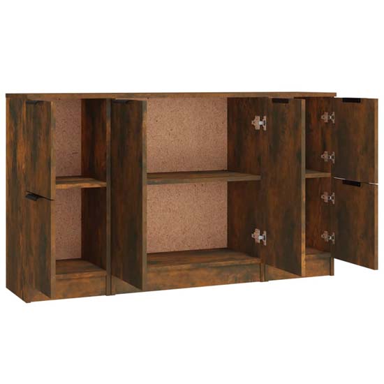Krefeld Wooden Sideboard With 6 Doors In Smoked Oak