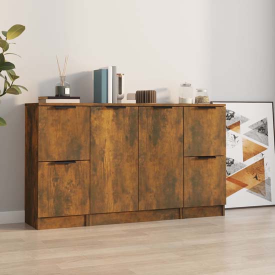 Read more about Krefeld wooden sideboard with 6 doors in smoked oak
