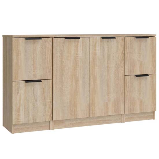 Krefeld Wooden Sideboard With 6 Doors In Sonoma Oak