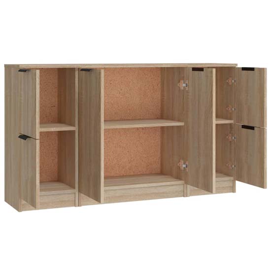Krefeld Wooden Sideboard With 6 Doors In Sonoma Oak