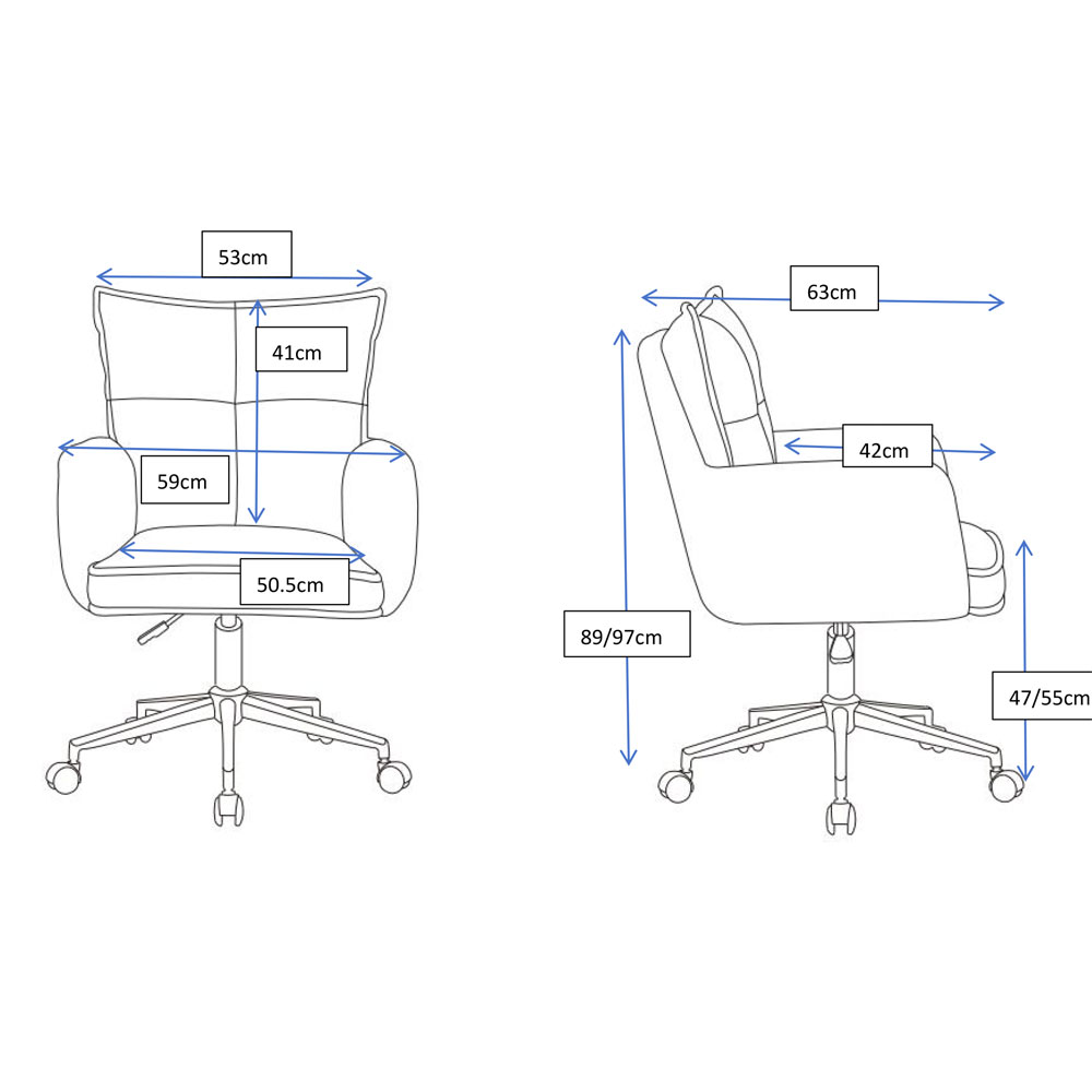 Krelion Fabric Home and Office Chair in Cream