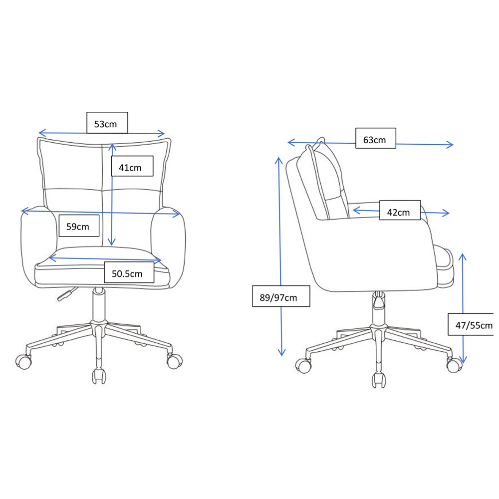 Krelion Fabric Home and Office Chair in Grey