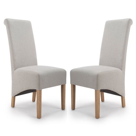 Photo of Kyoto cappuccino herringbone plain dining chair in a pair