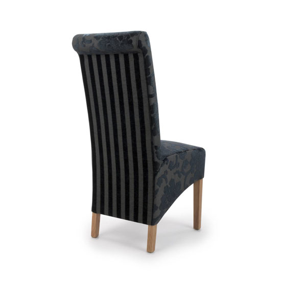 Kyoto Charcoal Baroque Velvet Dining Chair In A Pair_2