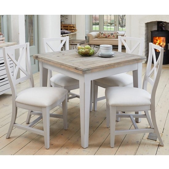 Krista Wooden Extendable Dining Table Square In Grey Furniture Fashion Krista Wooden Extendable Dining Table, Square Dining Table For 4 Extendable