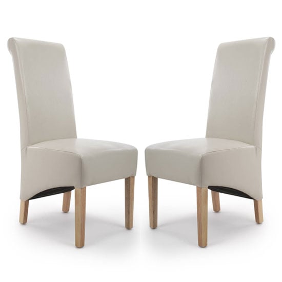 Read more about Kyoto ivory bonded leather dining chair in a pair