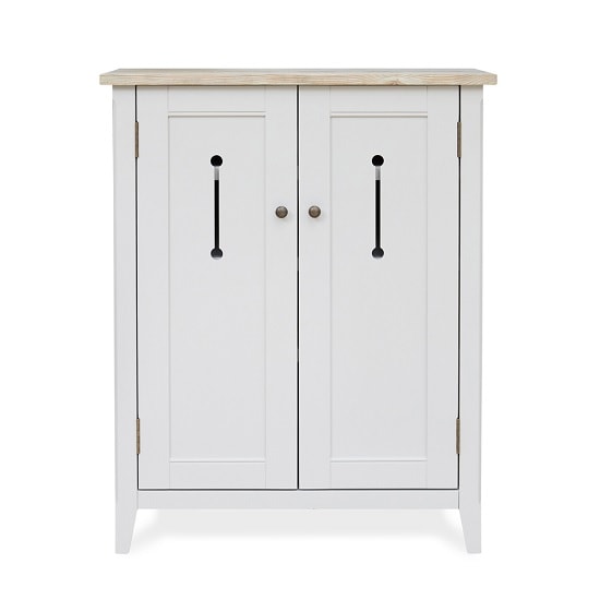 Krista Wooden Shoe Storage Cabinet In Grey With 2 Doors_4