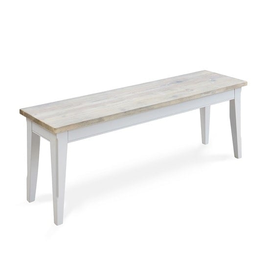 Read more about Krista wooden small dining bench rectangular in grey