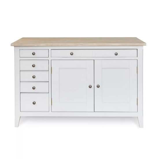 Krista Wooden Computer Desk In Grey With 2 Doors And 5 Drawers_5