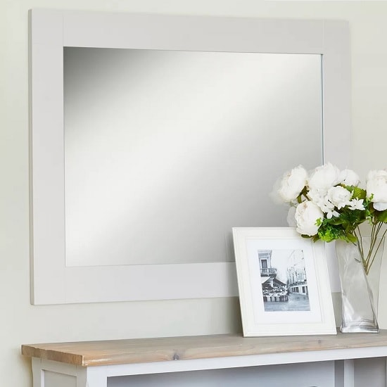 Read more about Krista wooden wall mirror rectangular in grey