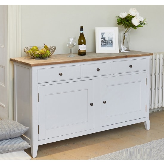 Krista Wooden Sideboard In Grey With 2 Doors And 3 Drawers_4