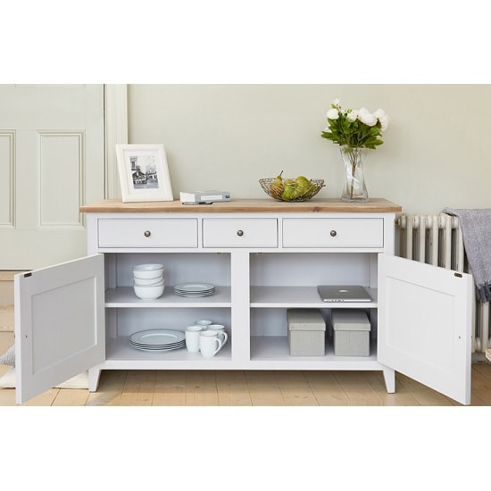 Krista Wooden Sideboard In Grey With 2 Doors And 3 Drawers_2