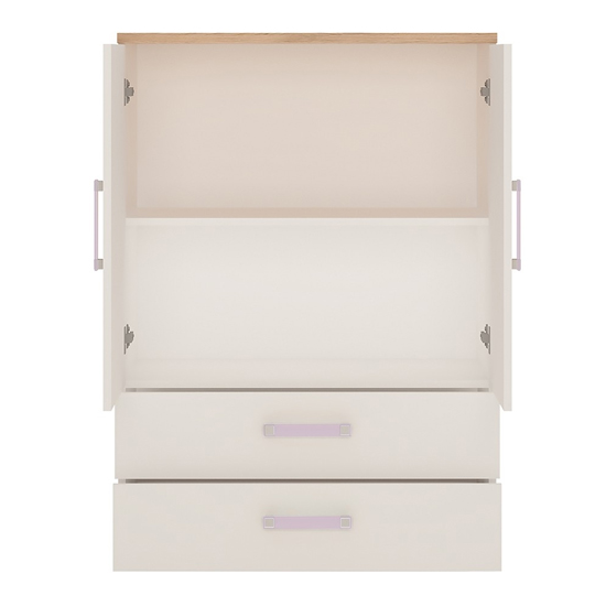Kroft Wooden 2 Door Storage Cabinet In White High Gloss And Oak_2