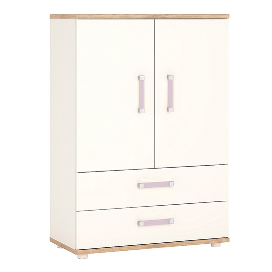 Kroft Wooden 2 Door Storage Cabinet In White High Gloss And Oak