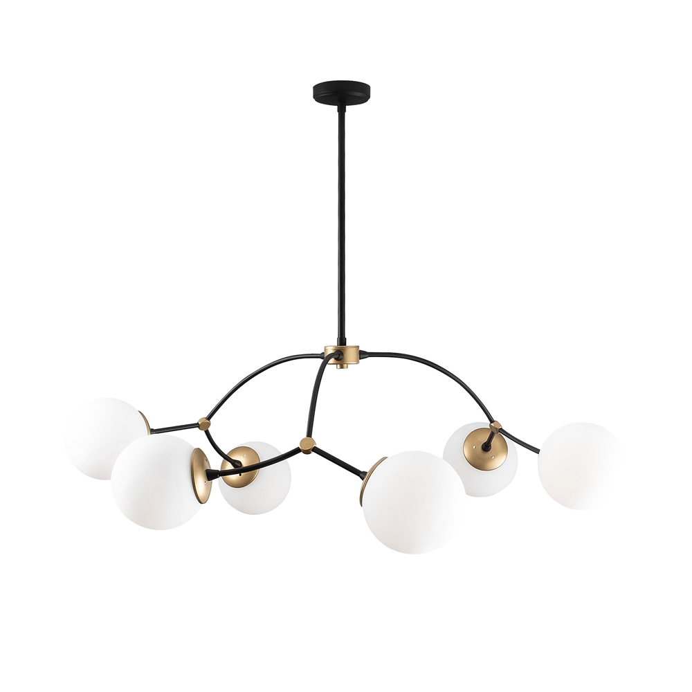 Kromozom 6 Light Metal Ceiling Pendant Light in White and Black