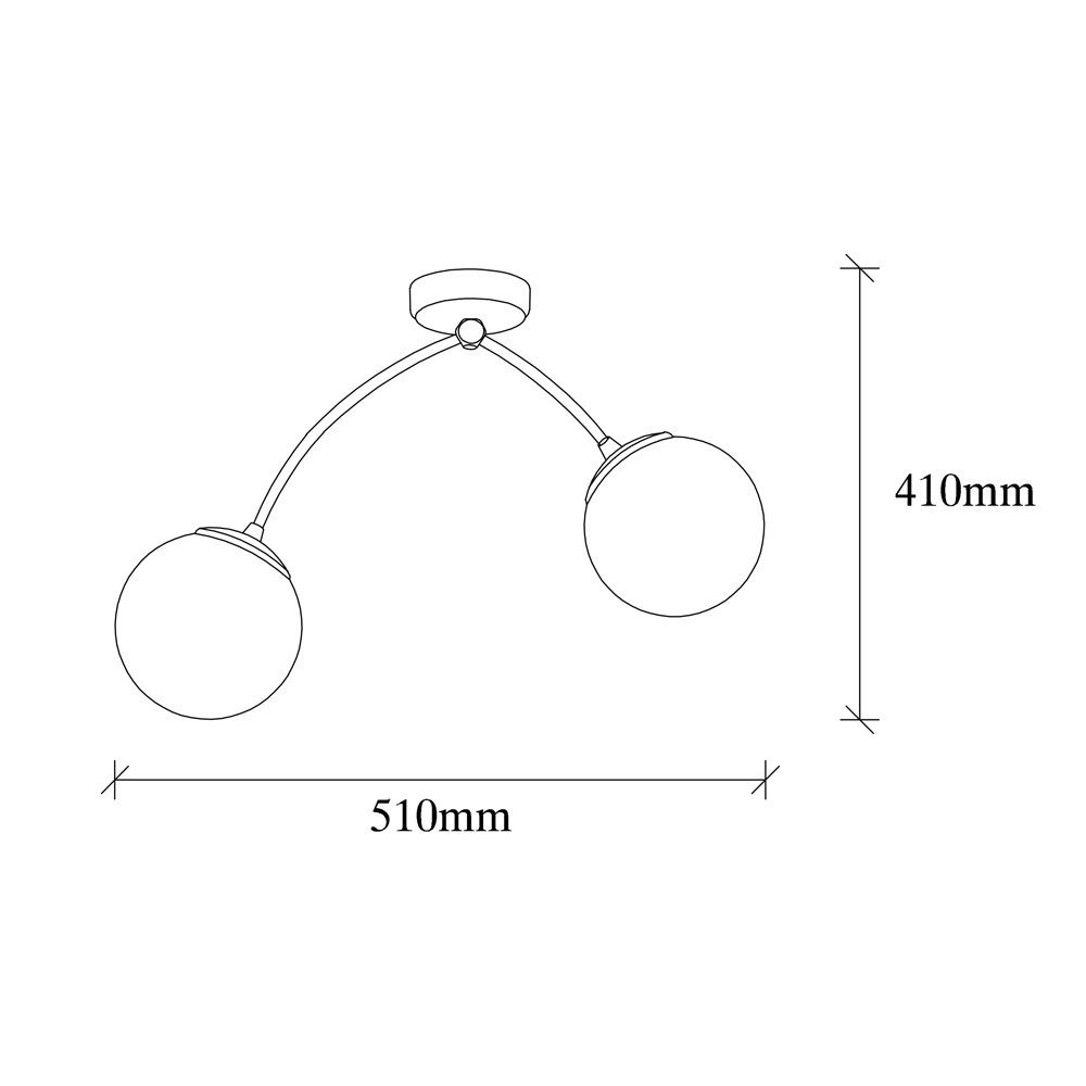 Kromozom Small 2 Light Metal Ceiling Pendant Light in White and Black