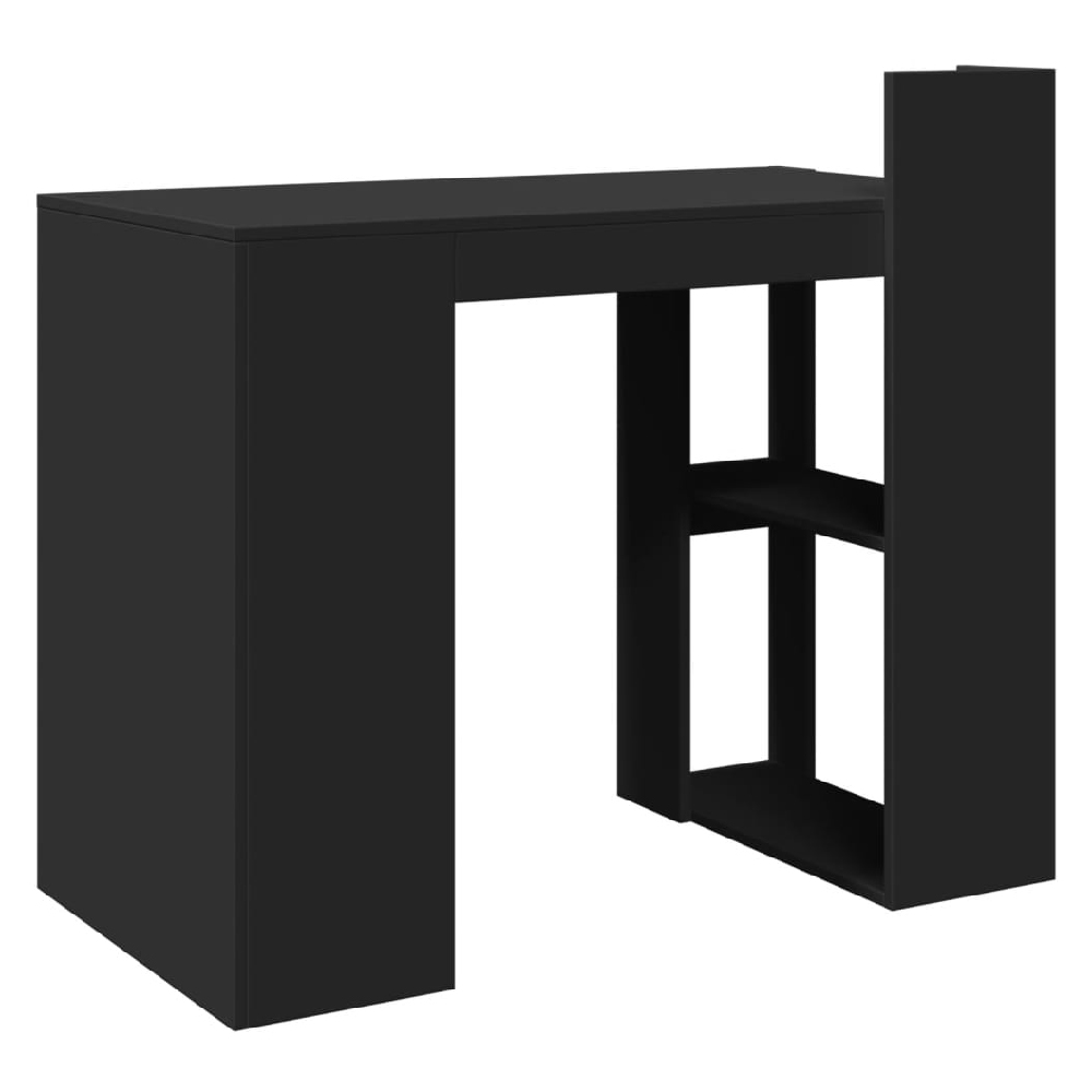 Krum Wooden Laptop Desk With 2 Shelves In Black