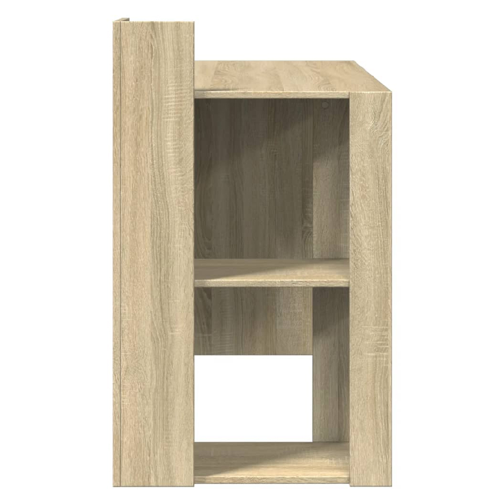Krum Wooden Laptop Desk With 2 Shelves In Sonoma Oak