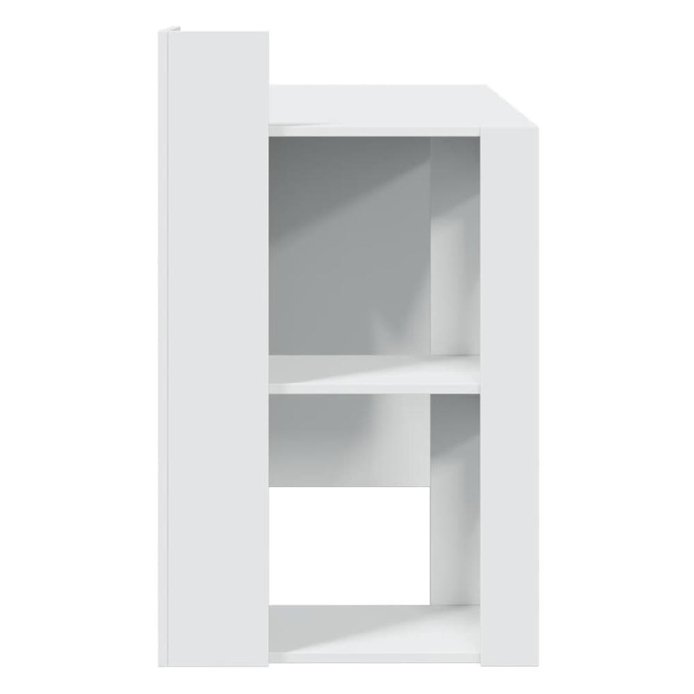Krum Wooden Laptop Desk With 2 Shelves In White