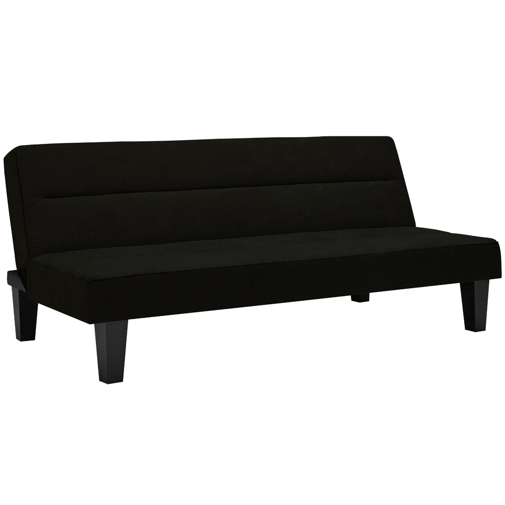 Kubota Velvet Sofa Bed With Wooden Legs In Black
