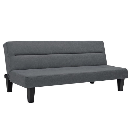 Kubota Velvet Sofa Bed With Wooden Legs In Grey