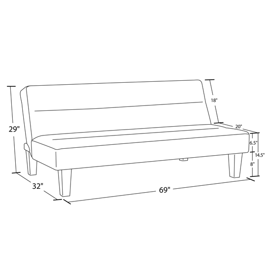 Kubota Velvet Sofa Bed With Wooden Legs In Grey