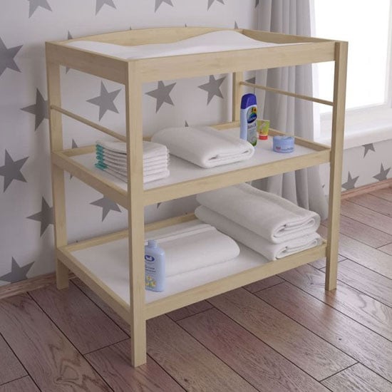 Photo of Kudl kids wooden changing table in natural