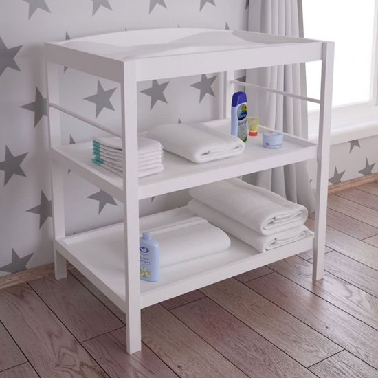 Product photograph of Kudl Kids Wooden Changing Table In White from Furniture in Fashion