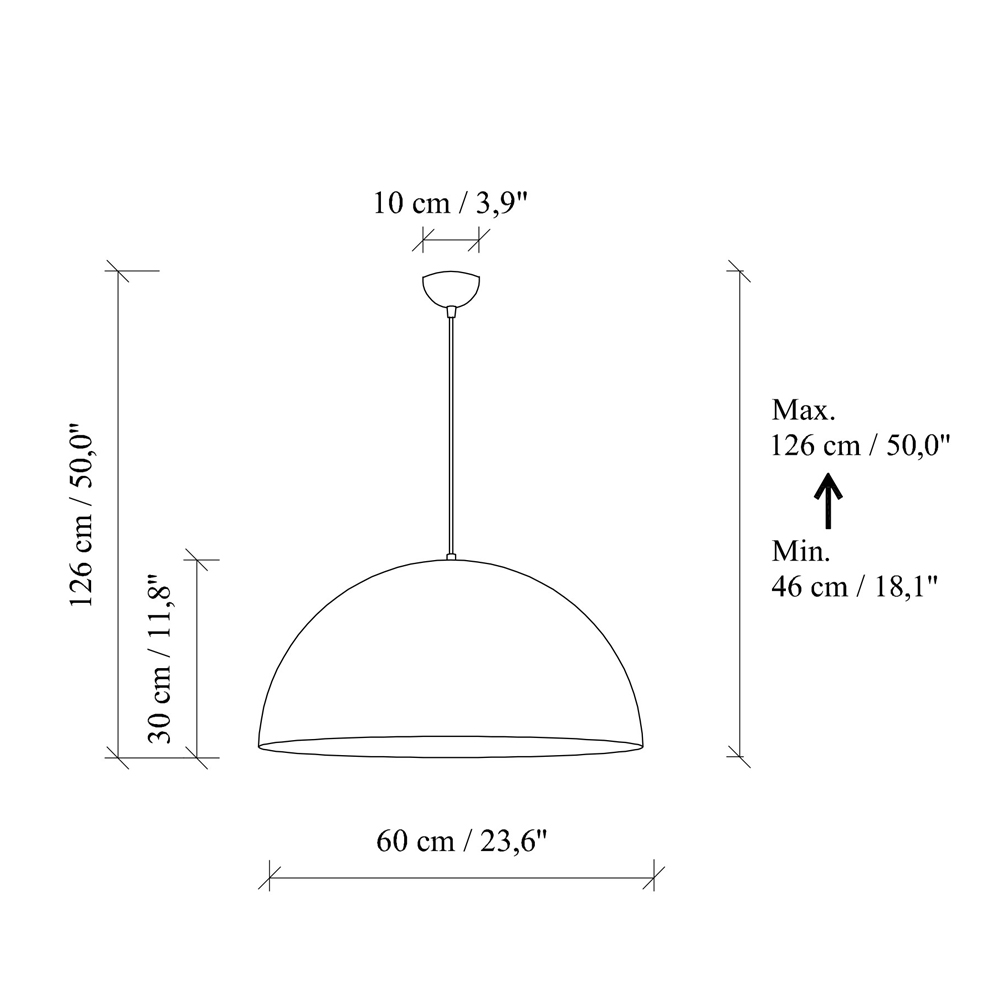 Kure Large Metal Ceiling Pendant Light in Gold