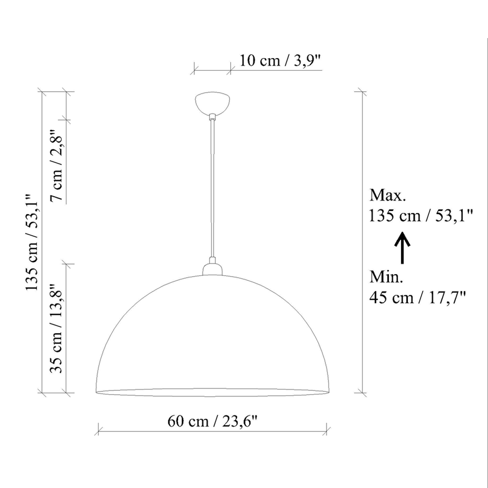 Kure Large Metal Ceiling Pendant Light in Mint