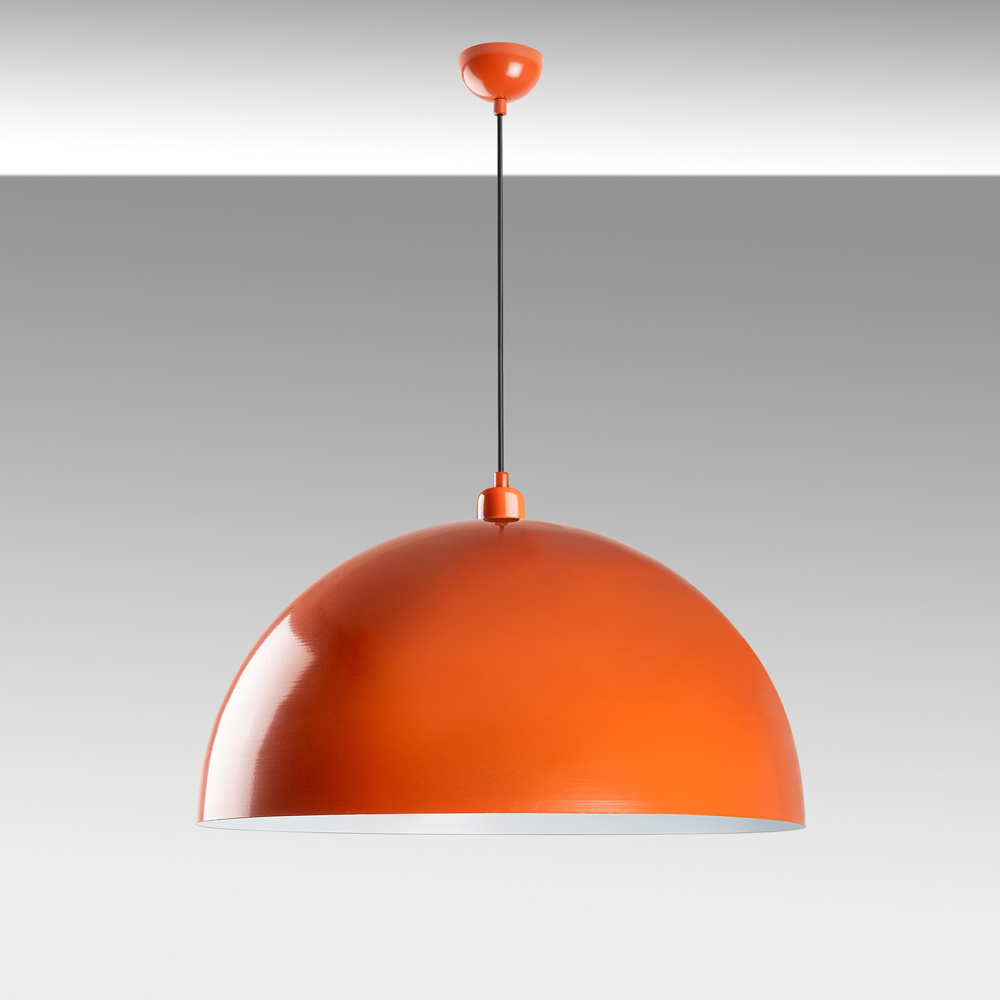 Kure Large Metal Ceiling Pendant Light in Orange