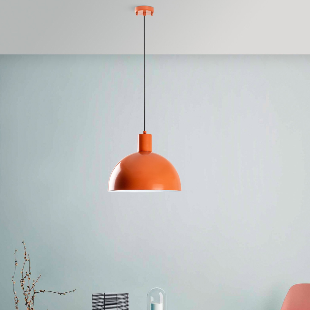 Kure Metal Ceiling Pendant Light in Orange