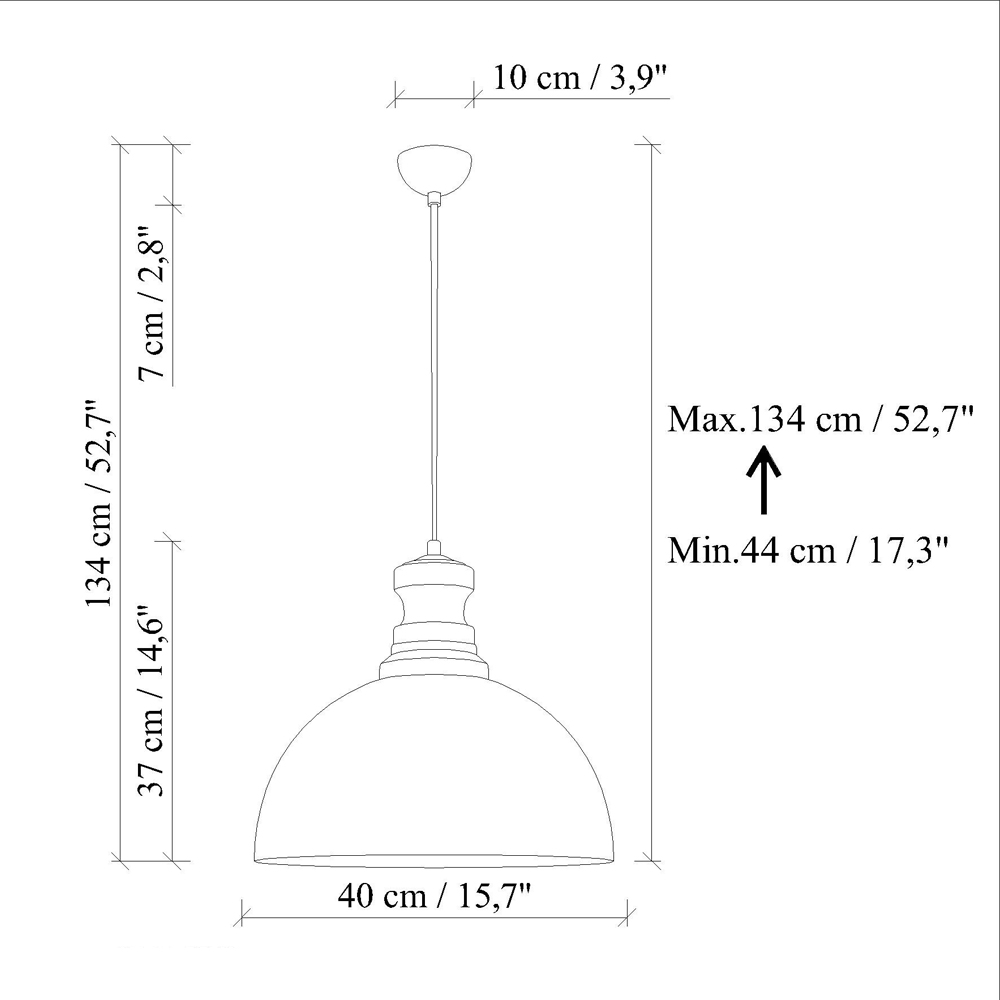 Kure Metal Vintage Ceiling Pendant Light in Antiquation