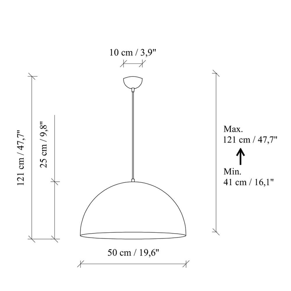 Kure Small Metal Ceiling Pendant Light in Gold